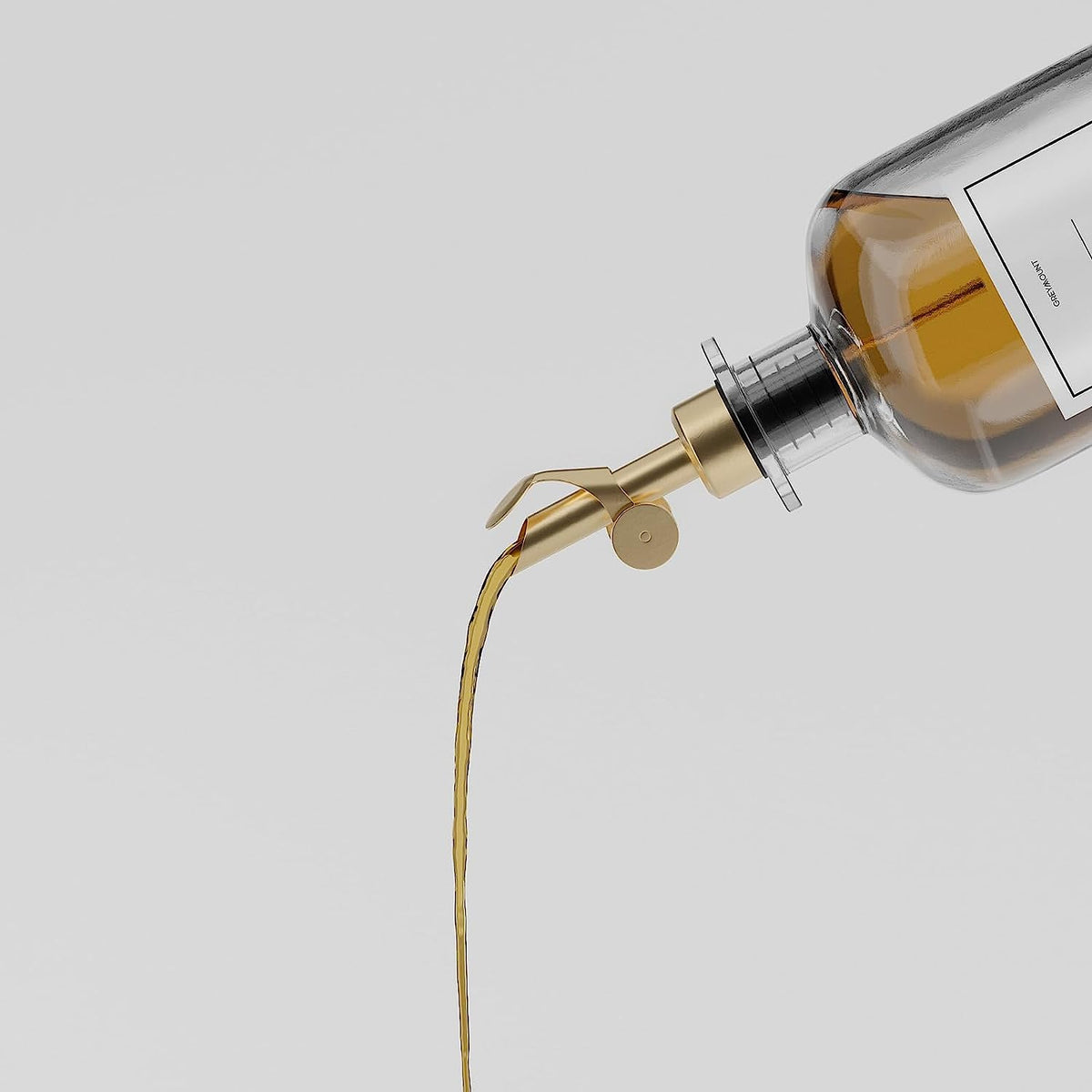 Ölflasche aus Glas mit Ausgießer Silber (Weiß Etiketten, 1 x 500ml)