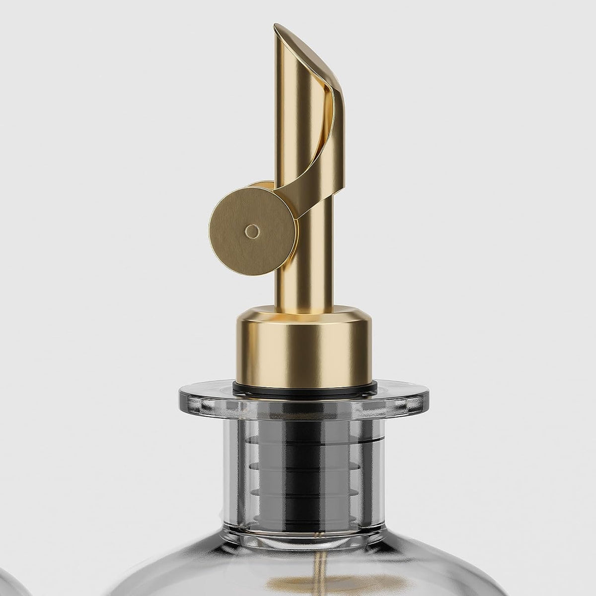 Ölflasche aus Glas mit Ausgießer Gold (Weiß Etiketten, 1 x 500ml)