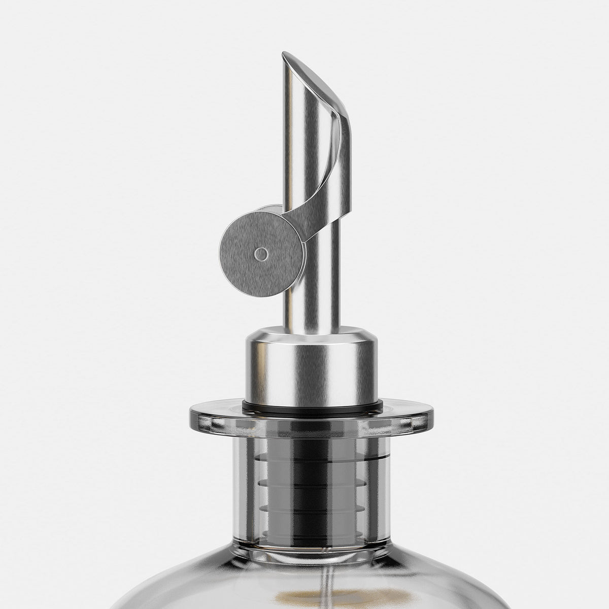 Ölflasche aus Glas mit Ausgießer Silber (Weiß Etiketten, 500ml)