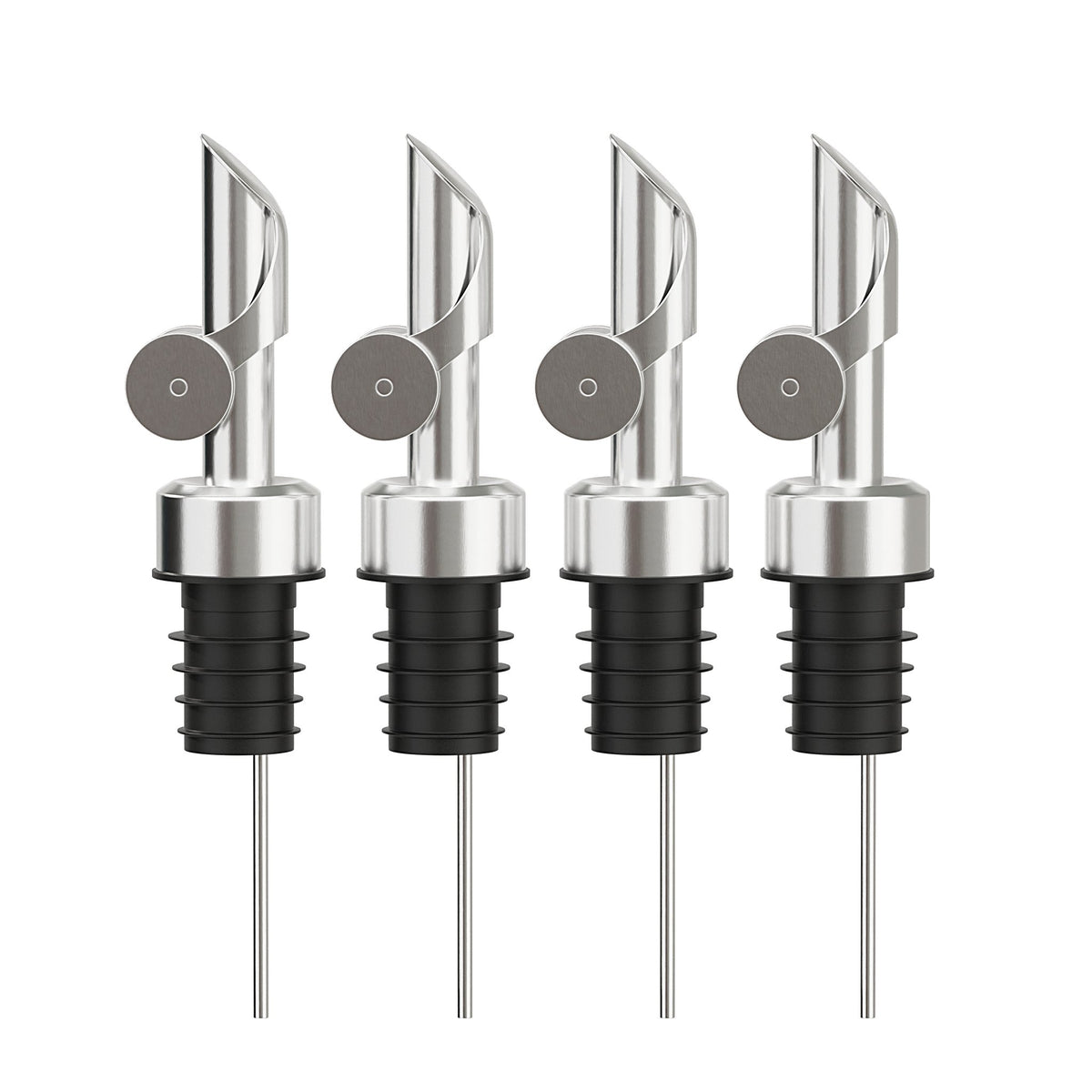 Flaschenausgießer Set - 4er Pack Silber - Greymount