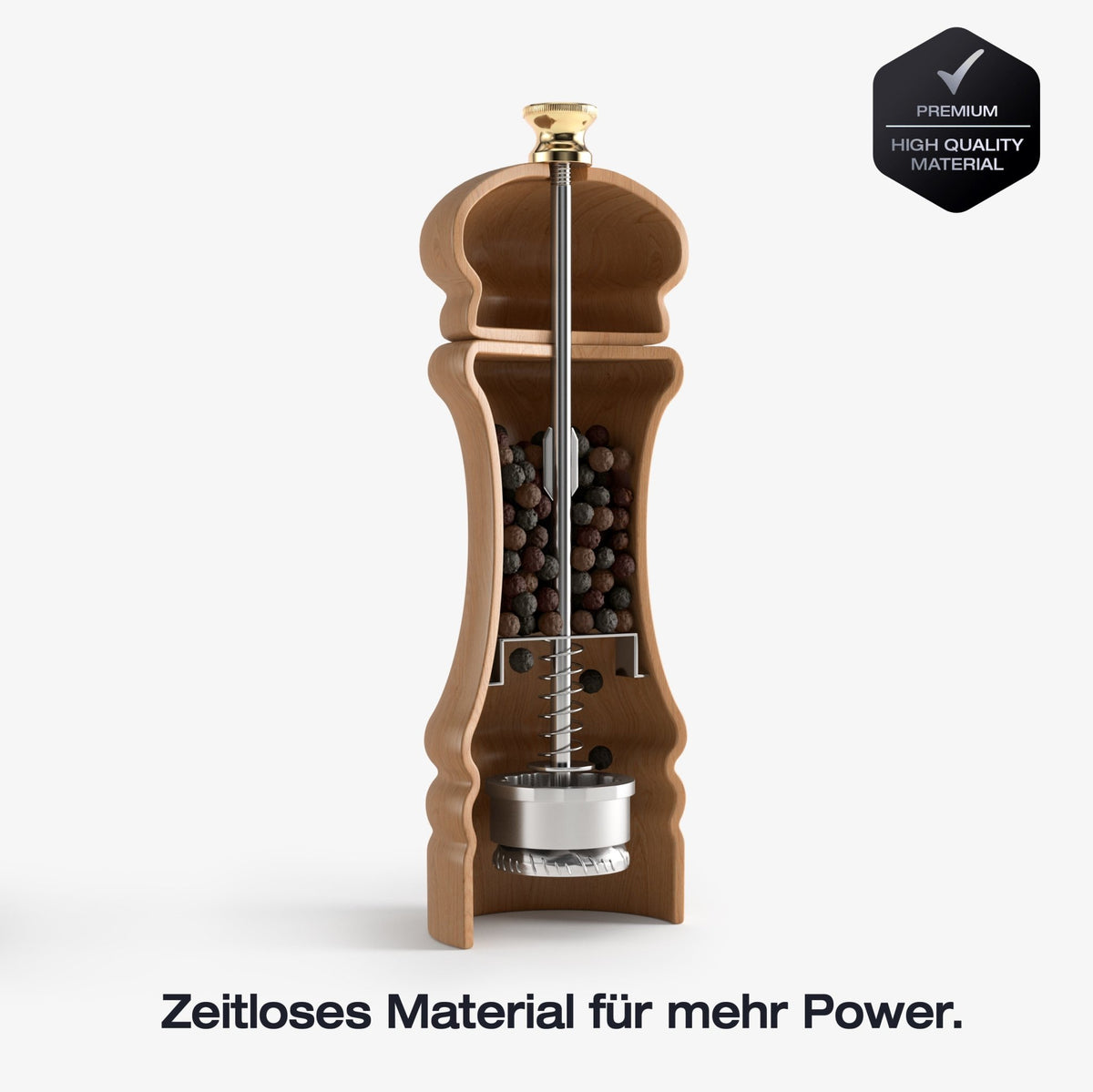 FUJI - Pfeffermühle (Natural Wood, 17 cm) - Greymount