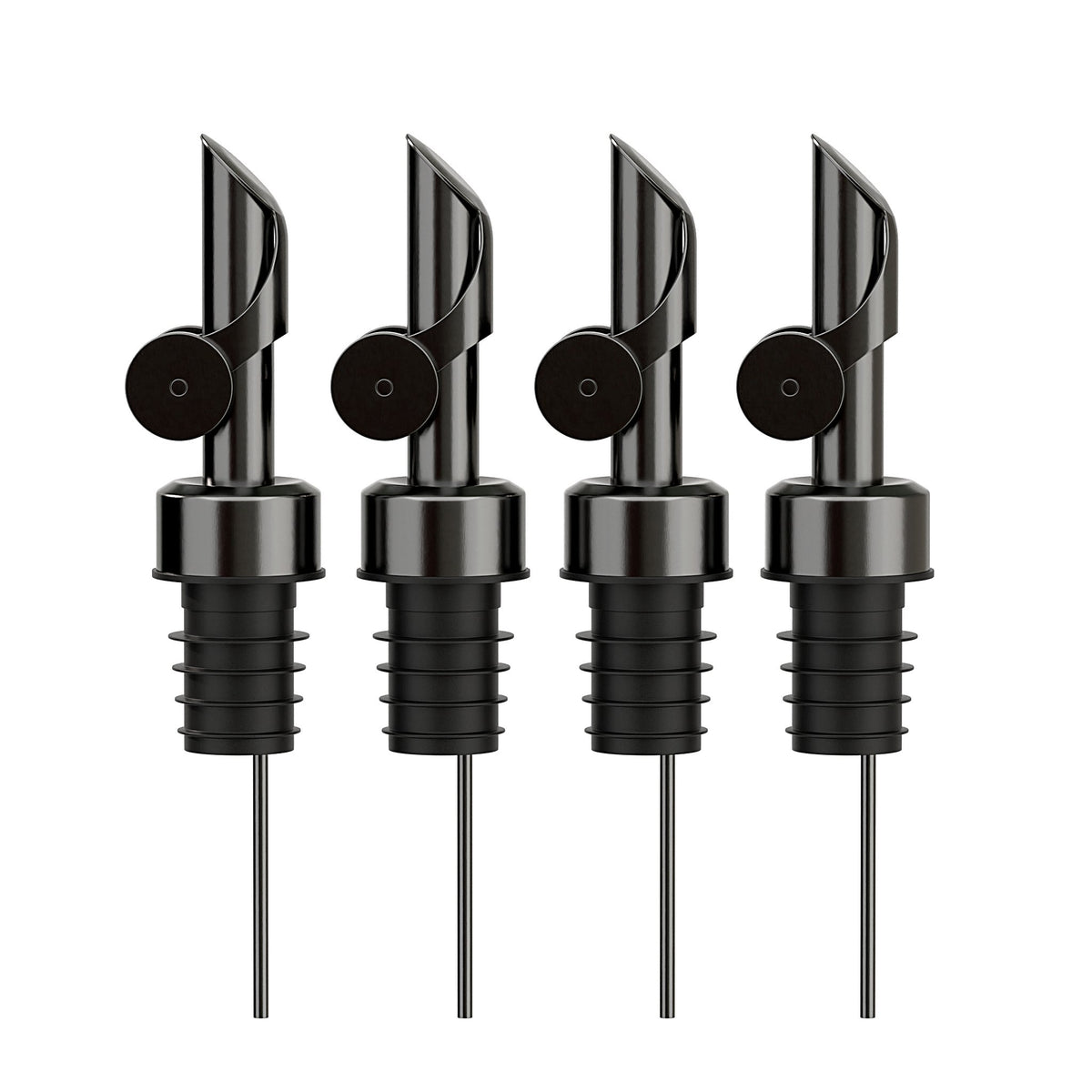 Flaschenausgießer Set - 4er Pack Schwarz - Greymount