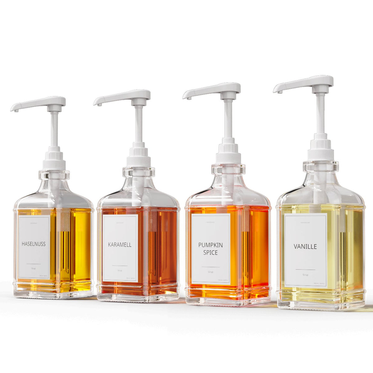 Sirup Spender Weiß (4er Set, 500ml) - Greymount