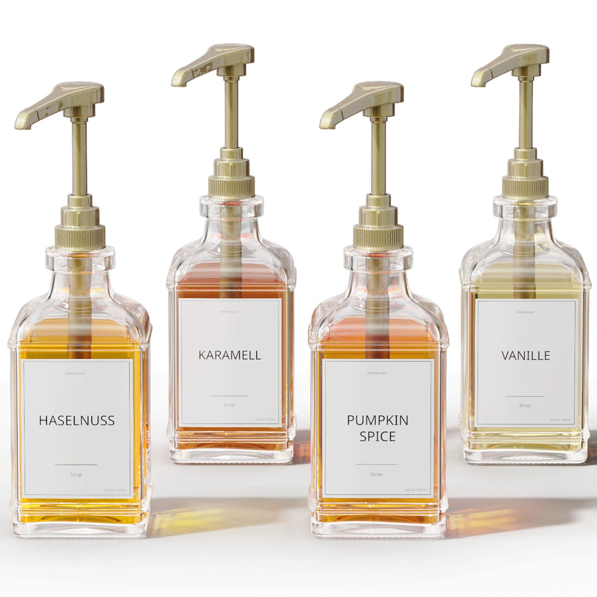 Sirup Spender Gold (4er Set, 500ml) - Greymount