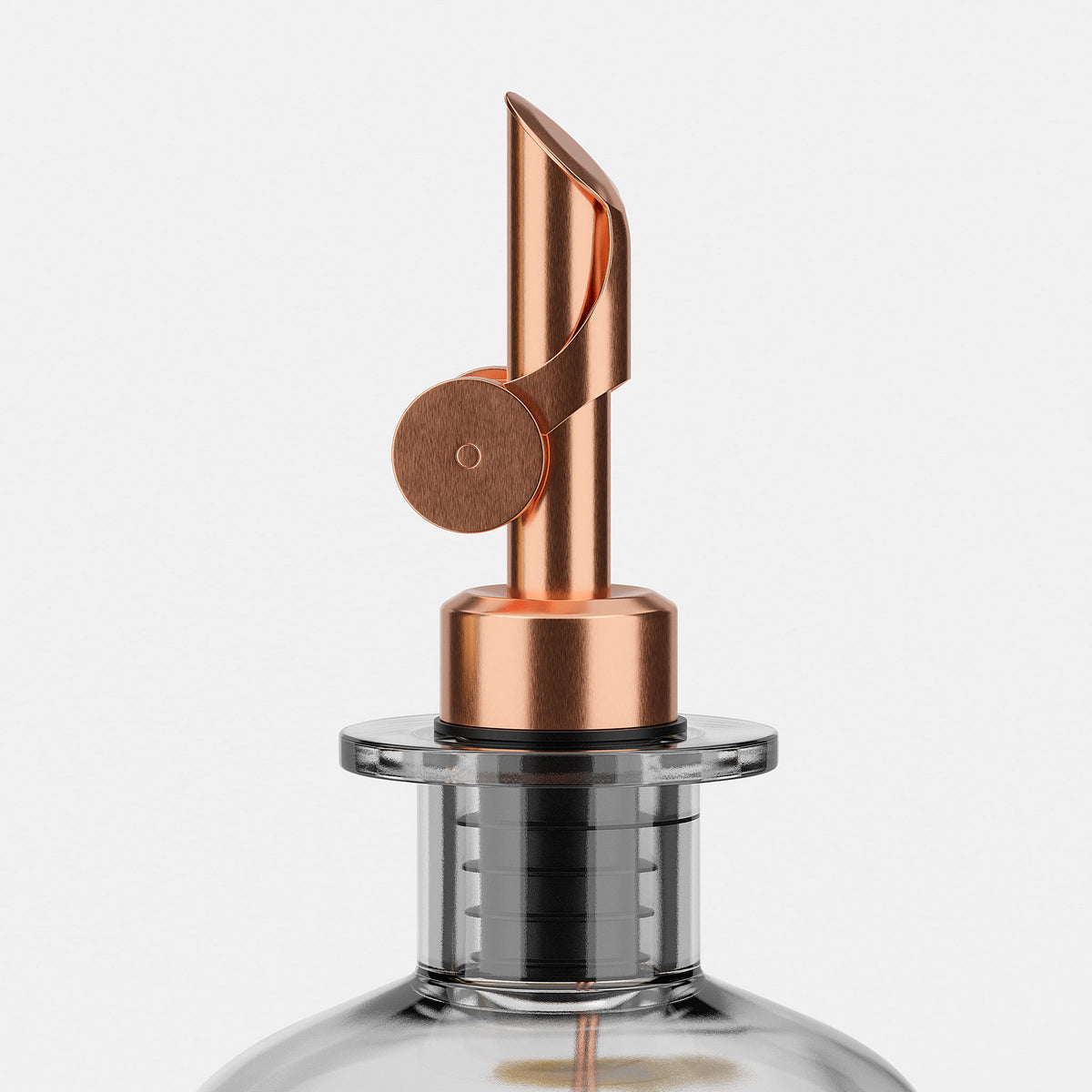 Ölflasche aus Glas mit Ausgießer Rose Gold (Weiß Etiketten, 500ml)