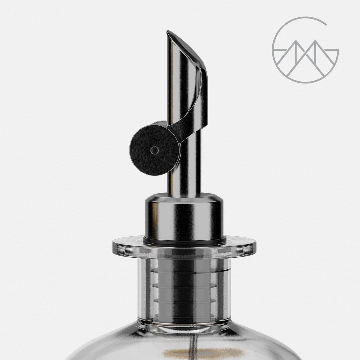 Ölflasche aus Glas mit Ausgießer Schwarz (1 x 500ml) - Greymount