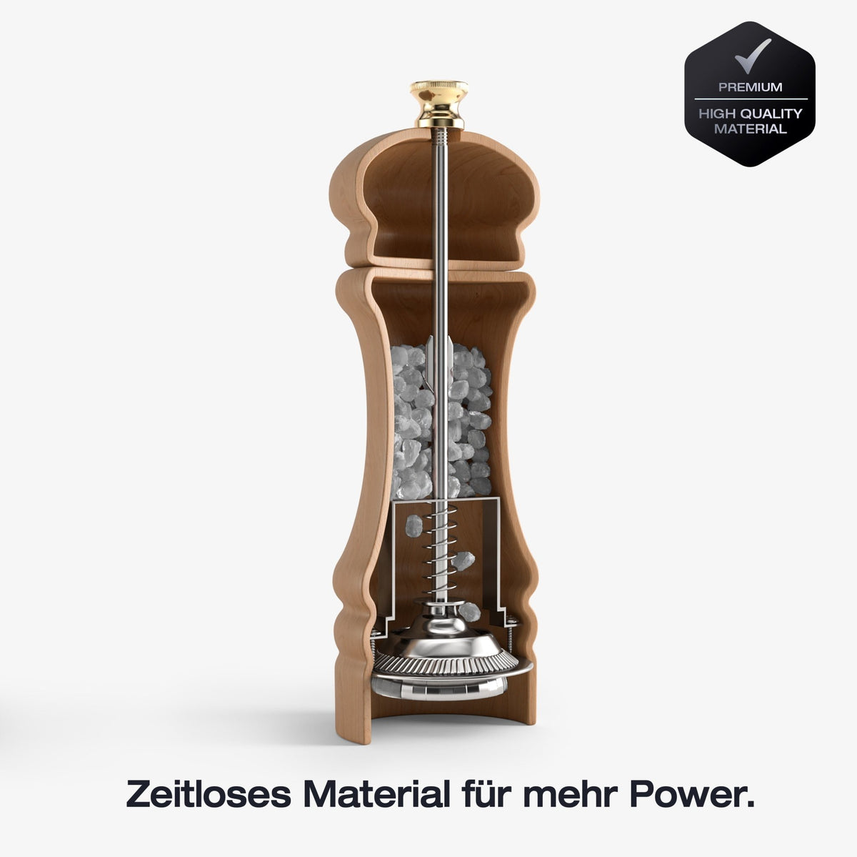 FUJI - Salzmühle (Natural Wood, 17 cm) - Greymount