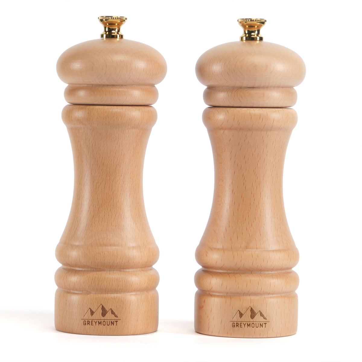 FUJI - Salz- und Pfeffermühle Set (Natural Wood, 17 cm) - Greymount