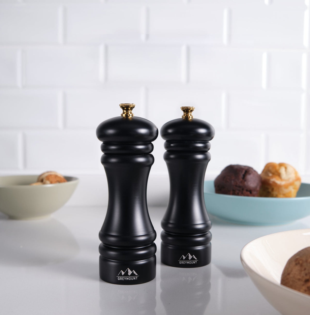 FUJI - Salz- und Pfeffermühle Set (Pure Black, 17 cm) - Greymount