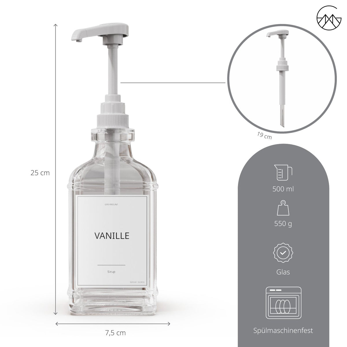 Sirup Spender Weiß (4er Set, 500ml) - Greymount